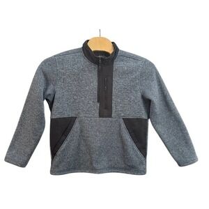 Reel Life Mens Quarter Zip Sherpa Lined Fleece Pullover Blue Heather Size Medium